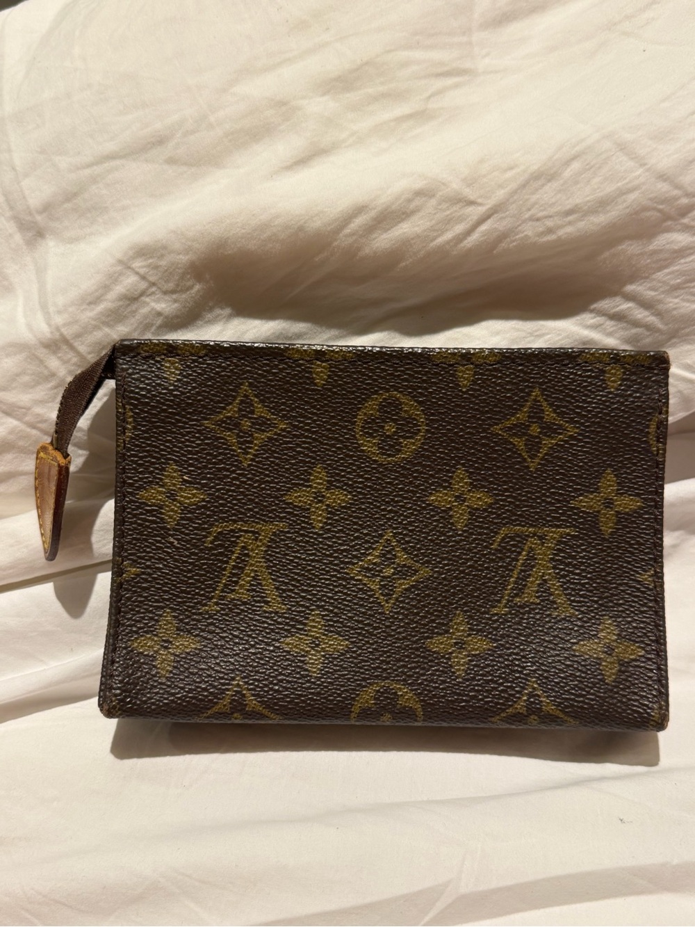 Louis Vuitton vintage Monogram Canvas Pouch - Brown & Gold Accents
